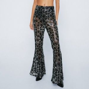 Star Print Sequin Pants - Nasty Gal Size 10